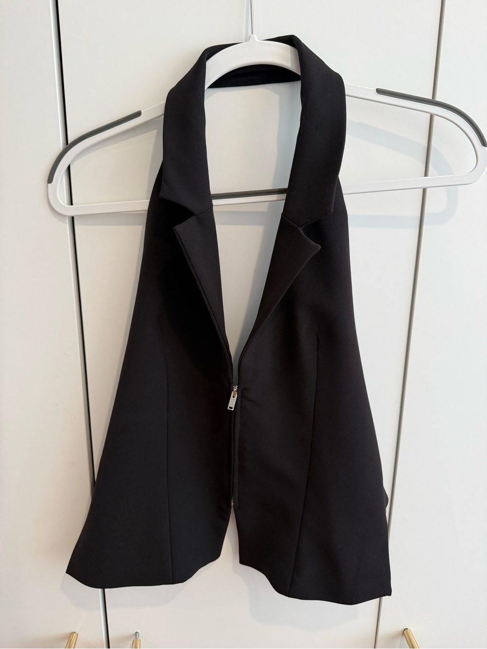 Black Zara Halter Zip-Front Women's Vest